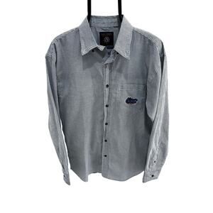 Three Square University Of Florida Gators Men's LG Navy White Dress Shirt